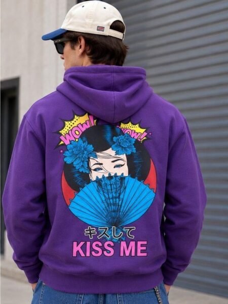 Felpa Kiss me di colore viola