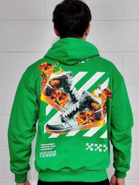 Felpa Fire di colore verde erba